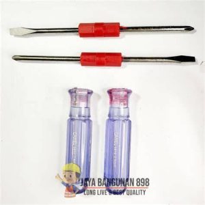 OBENG BB 2WAY 5INCH TRANSPARAN MERAH