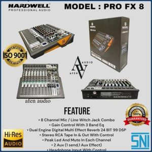 MIXER HARDWELL PRO FX 8CH NEW