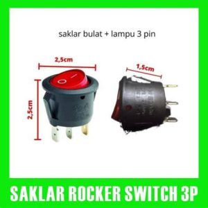 SWITCH ROKER 3PIN BULAT +LAMPU