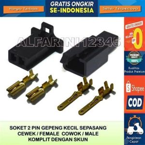 SOCKET MOTOR 2PIN 1SET HITAM