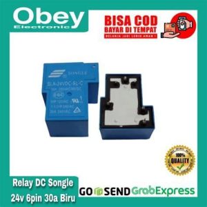 RELAY DC SONGLE 24V 6P 30A BIRU