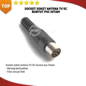 SOCKET TV 5C HITAM BUNTUT PVC