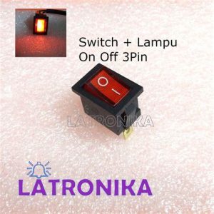 SWITCH ROKER 3PIN KTK 21X15MM KECIL +LAMPU