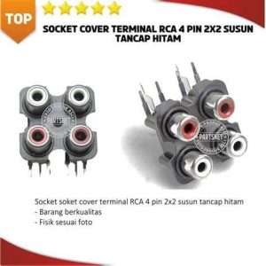 TERMINAL RCA 4 SOCKET 2X2 ATAS BAWAH