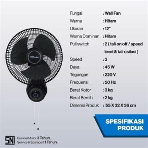 KIPAS ANGIN WALLFAN 12 INCH TD